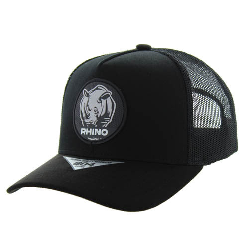 SM104 RHINO , COTTON/SUEDE TRUCKER - BLACK/BLACK/BLACK