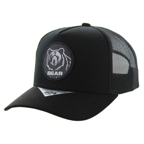 SM104 BEAR , COTTON/SUEDE TRUCKER - BLACK/BLACK/BLACK