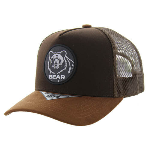 SM104 BEAR , COTTON/SUEDE TRUCKER - BROWN/BROWN/BROWN