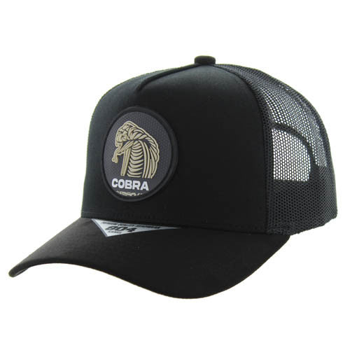 SM104 COBRA , COTTON/SUEDE TRUCKER - BLACK/BLACK/BLACK