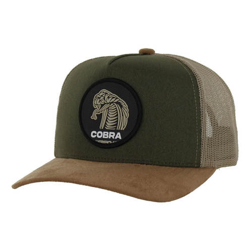 SM104 COBRA , COTTON/SUEDE TRUCKER - OLIVE/KHAKI/KHAKI