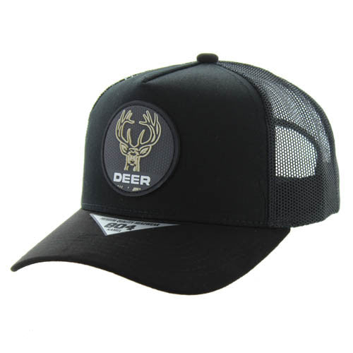 SM104 DEER , COTTON/SUEDE TRUCKER - BLACK/BLACK/BLACK