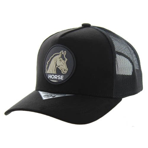 SM104 HORSE , SUEDE TRUCKER - BLACK/BLACK