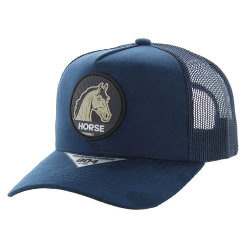 SM104 HORSE , SUEDE TRUCKER - STEEL BLUE/NAVY