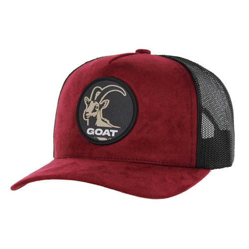 SM104 GOAT , SUEDE TRUCKER - BURGUNDY/BLACK