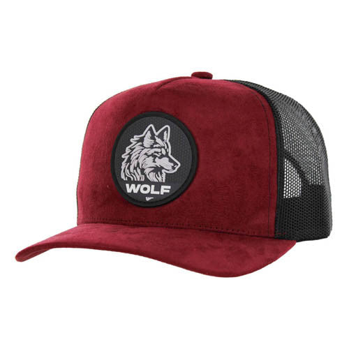 SM104 WOLF , SUEDE TRUCKER - BURGUNDY/ BLACK