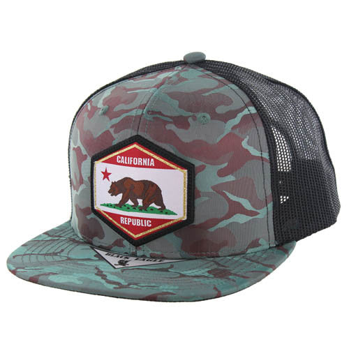SM168 CALI BEAR TRUCKER (TEAL CAMO)