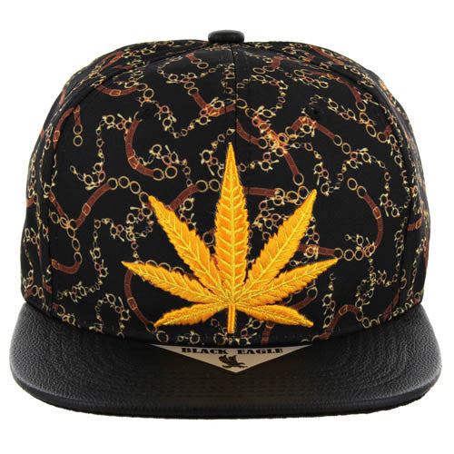 SM178 MARIJUANA - BLACK/BLACK PU