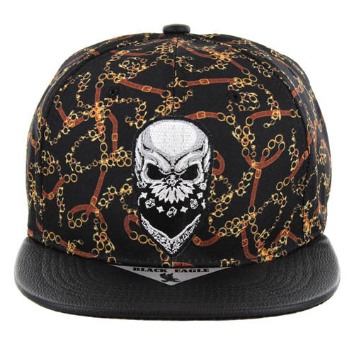 SM178 SKULL - BLACK/BLACK PU