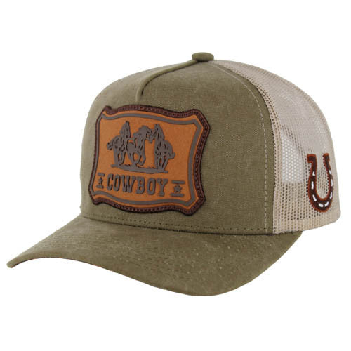SM228 COWBOY , TRUCKER - OLIVE