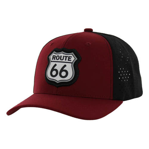 SM276 ROUTE 66 , HYDRO PERFORATED - BURGUNDY/BLACK