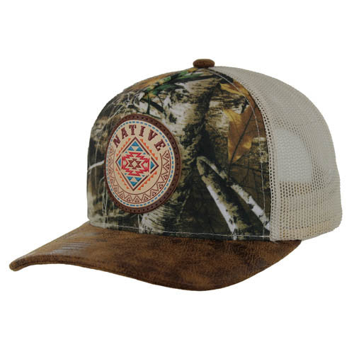 SM280 NATIVE , TRUCKER - HUNTING CAMO/BROWN PU