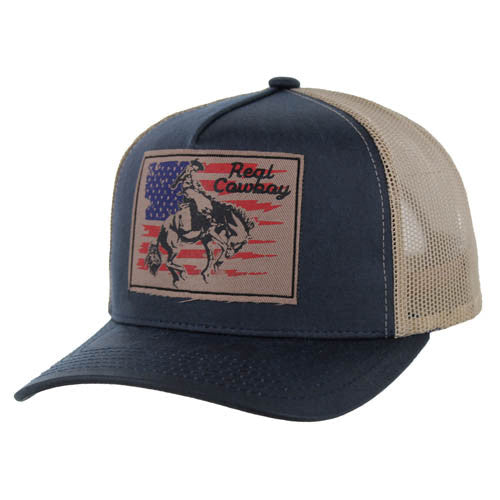 SM285 REAL COWBOY , TRUCKER - NAVY/KHAKI