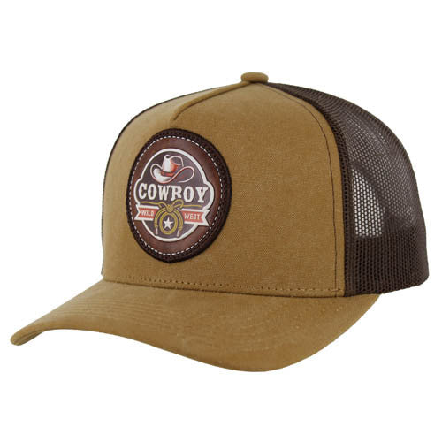 SM304 COWBOY , TRUCKER - KHAKI/BROWN