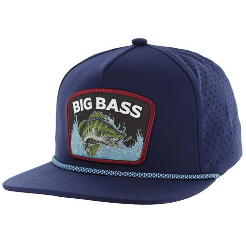 SM308 BIG BASS-1, PERFORATED WITH ROPE, SNAPBACK-NAVY