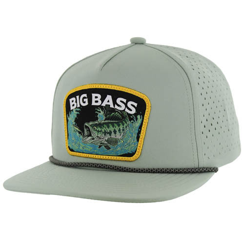 SM308 BIG BASS-2, PERFORATED WITH ROPE, SNAPBACK-SAGE