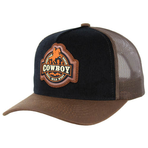 SM312 COWBOY , TRUCKER - BLACK/BROWN