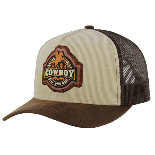 SM312 COWBOY , TRUCKER - KHAKI/BROWN