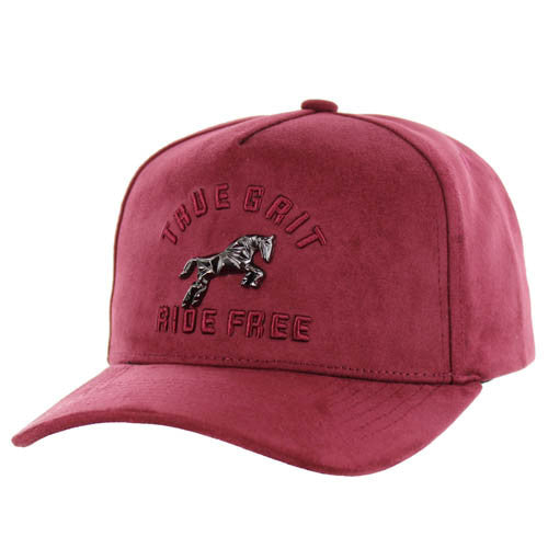 SM323 HORSE TRUE GRIT, SUEDE - BURGUNDY