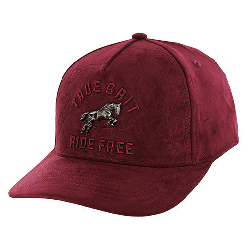 SM323 HORSE TRUE GRIT, ULTRA SUEDE, PU VELCRO CLOSURE-WINE