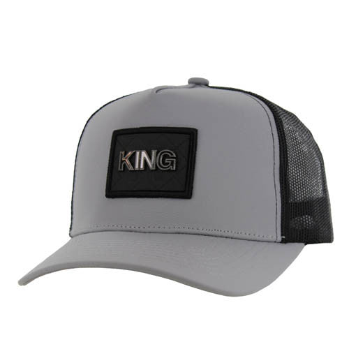 SM329 KING , METAL BADGE , TRUCKER - GRAY/BLACK