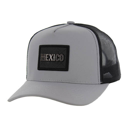 SM329 MEXICO , METAL BADGE , TRUCKER - GRAY/BLACK