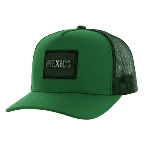 SM329 MEXICO , METAL BADGE , TRUCKER - GREEN/BLACK