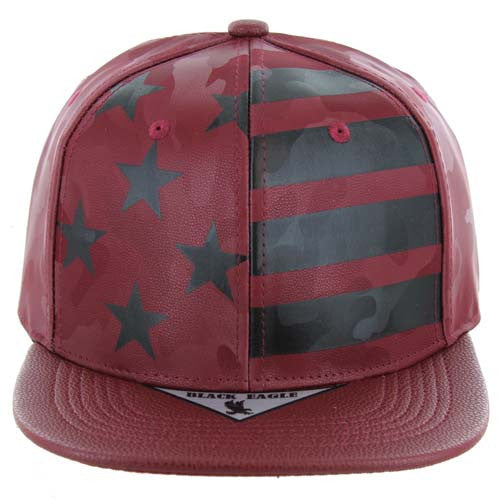 SM332 USA FLAG ( BURGUNDY CAMO PU)