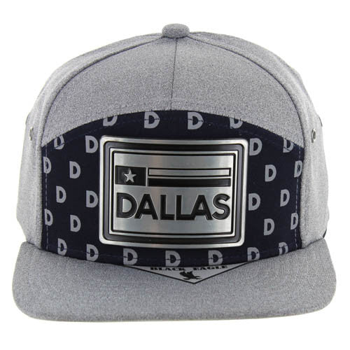 SM385 DALLAS , 7 PANEL , METAL PLATE - NAVY/MELANGE GREY
