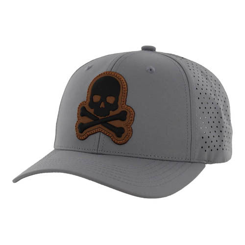SM441 CROSSBONE SKULL , HYDRO PERFORATED - GRAY