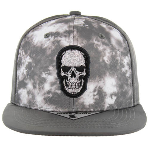 SM470 SKULL , TIE DYE - GREY