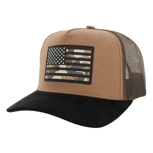 SM9006 USA, SUEDE VISOR TRUCKER-BROWN/BLACK/BROWN