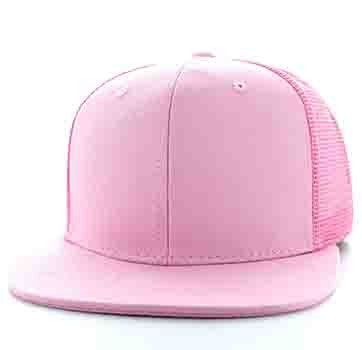 SP029 Plain Cotton Mesh Trucker Cap (Solid Light Pink)