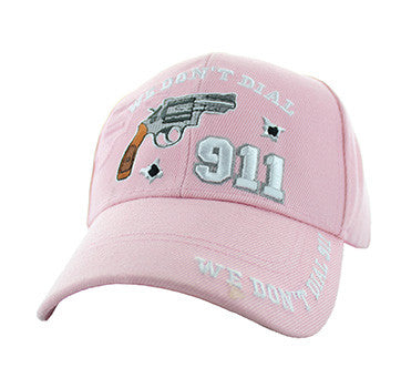 VM043 We Don't Dial 911 Velcro Cap (Solid Light Pink)