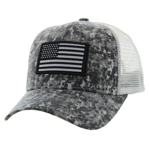 VM1001 USA FLAG , TRUCKER - #6 DIGI CAMO/GRAY
