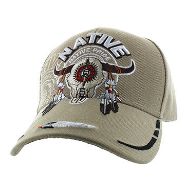 VM107 NATIVE BUFFALO SKULL - KHAKI