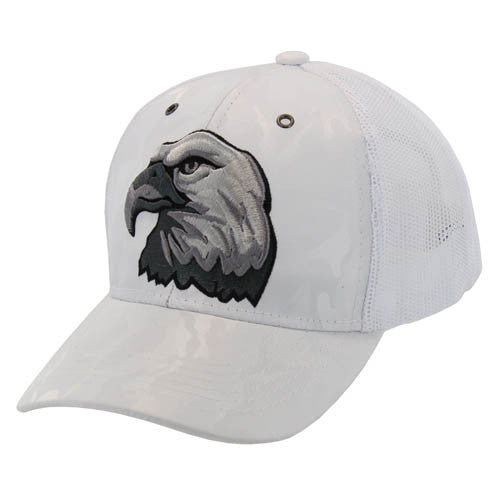 VM129 BIG EAGLE HEAD , NYLON CAMO TRUCKER - WHITE CAMO