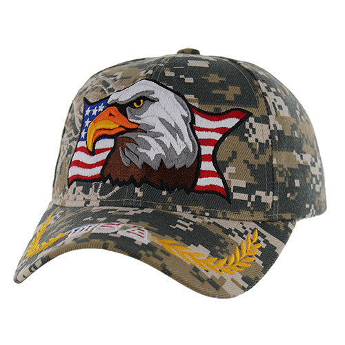 VM140 American USA Eagle Velcro Cap (Solid Digital camo)