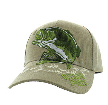 VM207 Big Bass Outdoor Sports Velcro Cap (Solid Khaki)