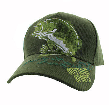 VM207 Big Bass Outdoor Sports Velcro Cap (Solid Olive)