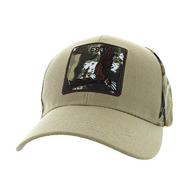 VM403 Eagles Velcro Cap (Khaki & Hunting Camo)