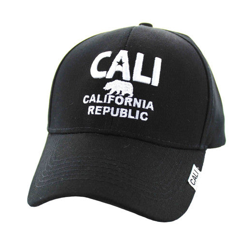 VM514 Cali Cotton Velcro Cap (Solid Black)