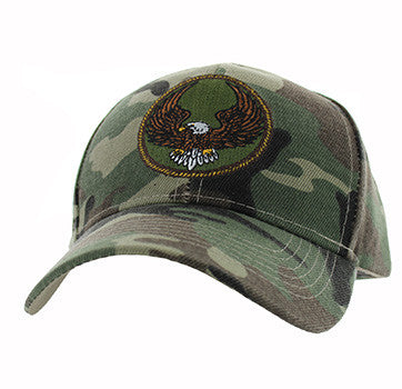 VM547 Eagle Velcro Cap (Solid Military Camo)