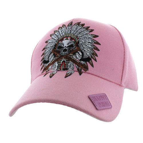 VM699 NATIVE CHIEFF SKULL - PINK