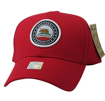 VM899 Cali Bear Cotton Velcro Cap (Red & Red)