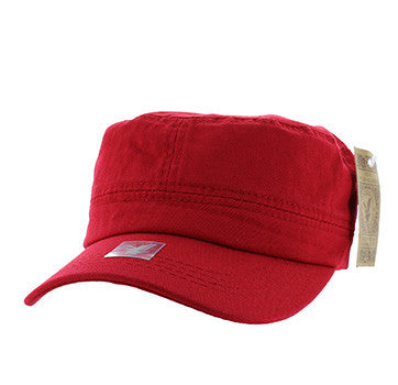 VP085 Washed Cotton Castro Caps (Red)