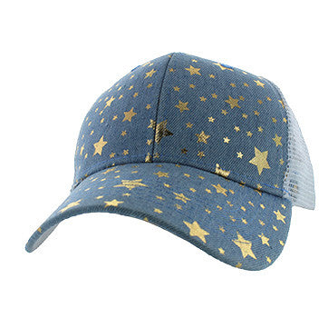 VP804 Blank Plain Mesh Trucker Baseball Cap Hat (Sky Blue & White)