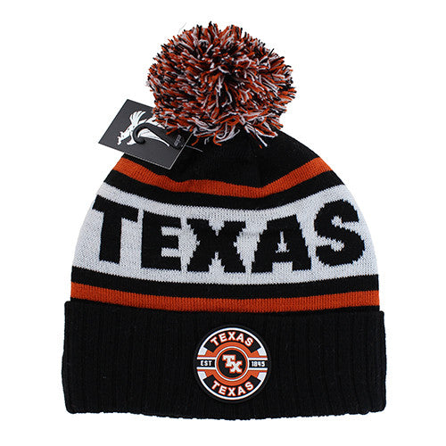 WB256 TEXAS POM BEANIE - BLACK/T ORANGE