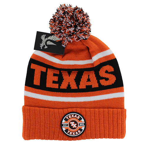 WB256 TEXAS POM BEANIE - T ORANGE/BLACK