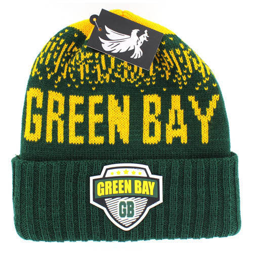 WB450 GREEN BAY , BEANIE - GREEN(GOLD)